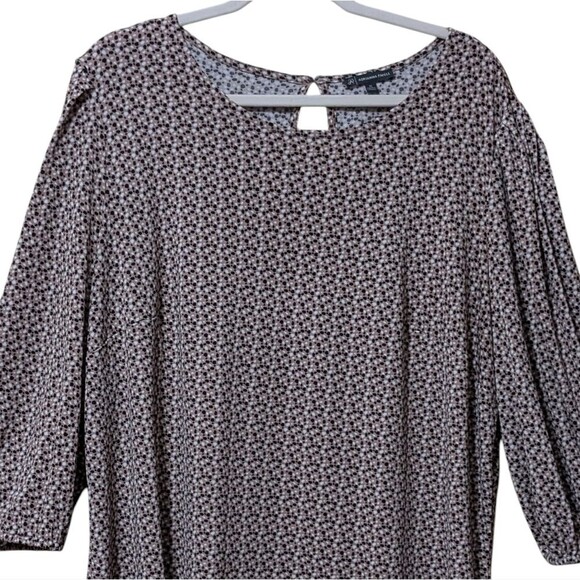 Adrianna Papell blouse women's size 1X polka dot ikat printed bubble sleeve top - Picture 10 of 10